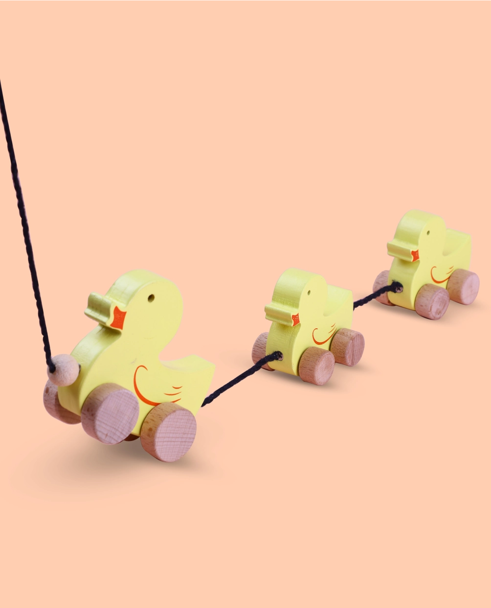 Wooden Duck Family Yellow