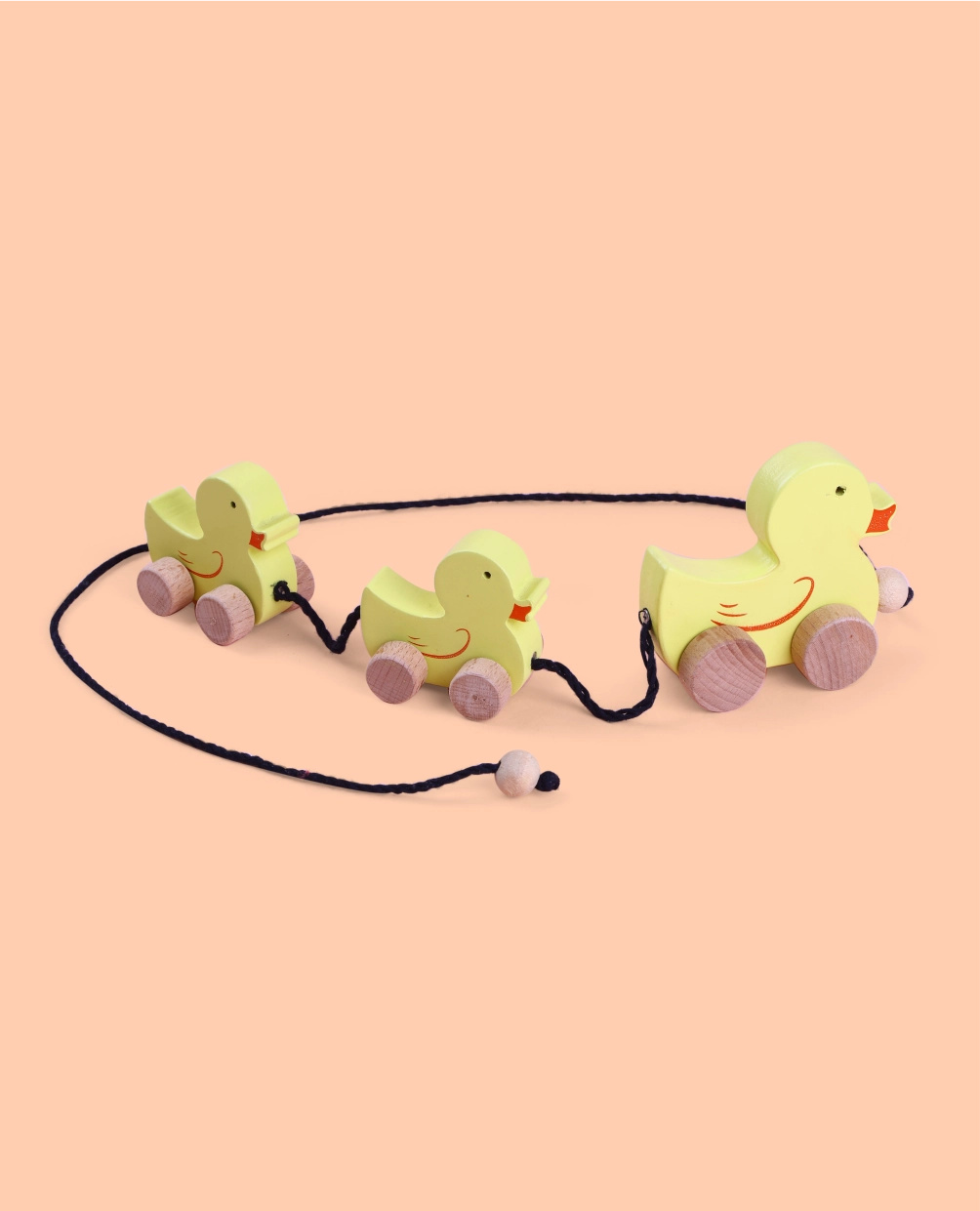 Wooden Duck Family Yellow