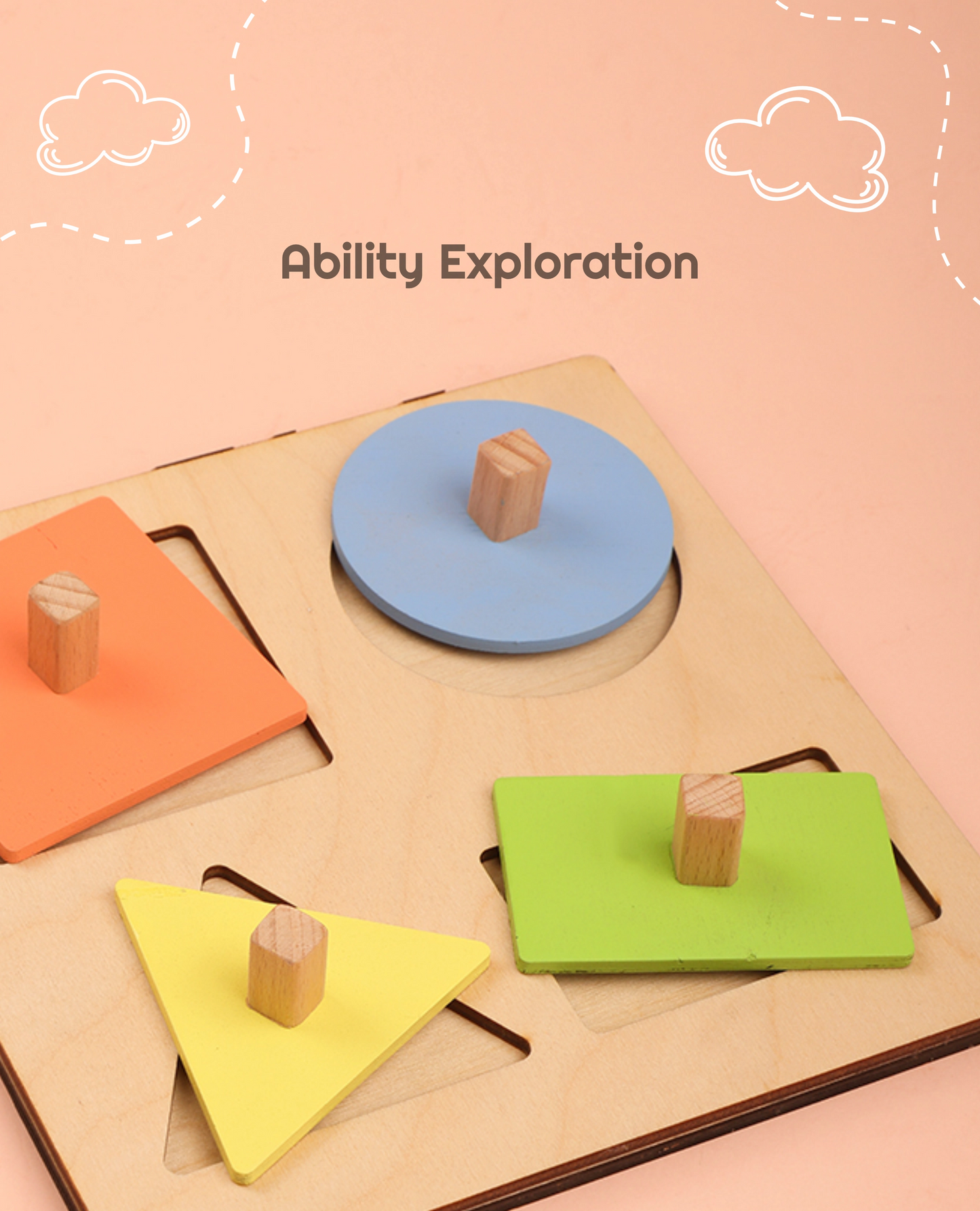 Four Shape Puzzle with Stackable Board