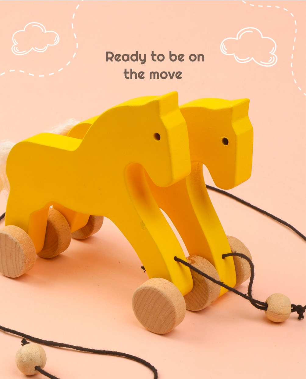 Wooden Horse-Yellow Colour