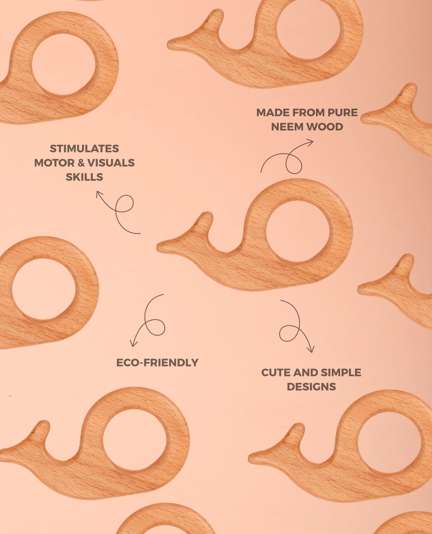 Whale Teether (Neem Wood)