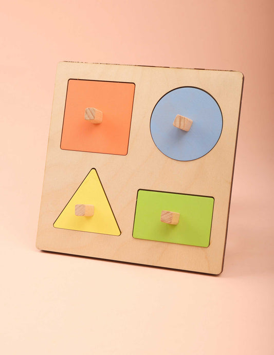 Four Shape Puzzle with Stackable Board