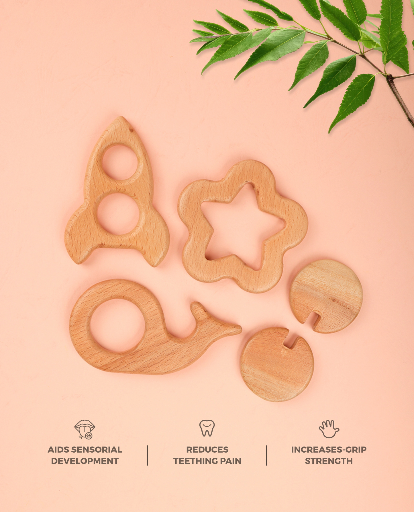 Wooden Teether Set (Neem Wood)